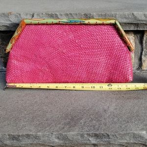 Vintage hand painted bamboo Purse made in the Phil
